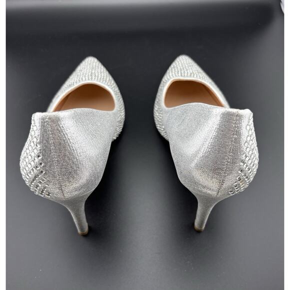 Top Moda Silver Rhinestone High Heels Sz 7 Sparkly Pumps Bridal Party NIB - Picture 5 of 7